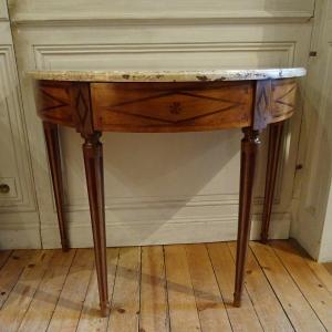 Louis XVI Period Walnut Half-moon Console Table