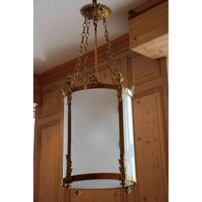 Large Round Lantern Frosted Glass - Napoleon III
