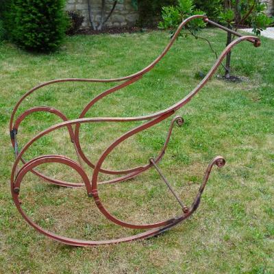 XIXth Century Wrought Iron Rocking Chair