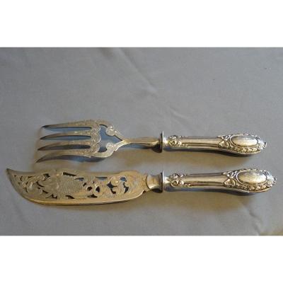 Massat Frères Solid Silver Fish Service Cutlery