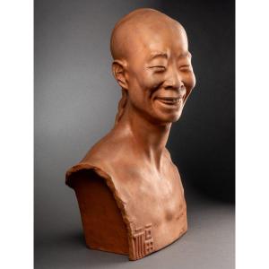 Jean Mich (1871-1932) Buste De 'chih Fan' - Terre Cuite Edition Susse Frères, Période Art Déco