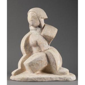 Anton Michajlovic Lavinskij (1893-1968): Cubist Woman, Original Plaster - Russia, Circa 1920-30