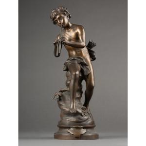 S.kinsburger: "charming Love", Patinated Bronze Sculpture - Late 19th Century