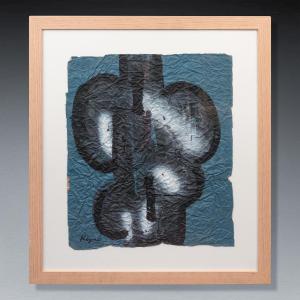 Ladislas Kijno: "crumpled Paper", Mixed Media Circa 1970