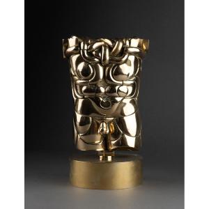 Miguel Berrocal: "goliath (opus 114)", Puzzle Sculpture - 79 Polished Brass Elements - 1972