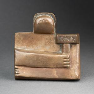 Pierre Székély : "le Sculpteur", Patinated And Referenced Bronze Sculpture - 1982