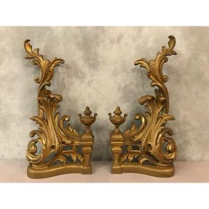 19th Century Louis XV Style Gilt Bronze Fireplace Decor