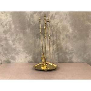 Antique Brass Fireplace Servant From The 19th Restoration Period