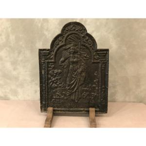 Old 18th Century Cast Iron Fireplace Plate