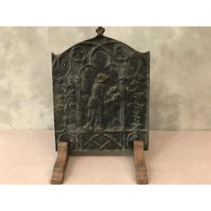 Small 18th Century Cast Iron Fireplace Plate