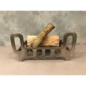 Interior Chrome Fireplace Grill Circa 1970