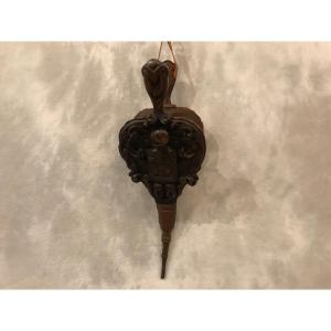 Antique 19th Century Carved Wood Fireplace Bellows