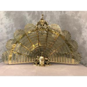 19th Century Fan-shaped Fireplace Screen