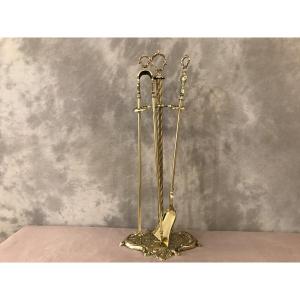 Antique Brass Fireplace Servant From The 19th Century Napoleon III 
