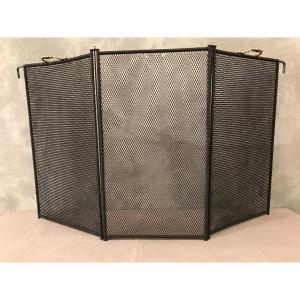 Antique Fire Screen 3 Sheets Height 59 Cm From The 19th Century