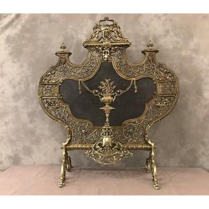19th Century Louis XV Style Bronze Fireplace Screen