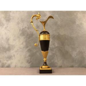 Gilded And Patinated Bronze Ewer From The Empire Consulate Period, 19th Century