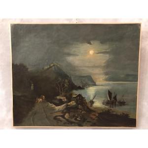 18th Century Oil On Canvas, Landscape Painting 