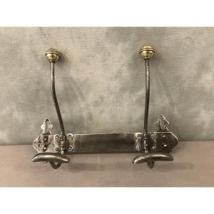 19th Century Iron And Brass Coat Racks
