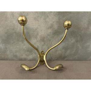 19th Century Louis Philippe Period Double Brass Coat Rack 