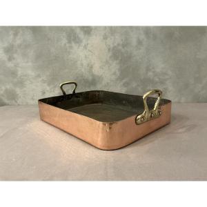 Large Rectangular Copper Roasting Dish From The Early 19th Century 