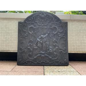 Antique Cast Iron Fireplace Backplate From The 18th Century 