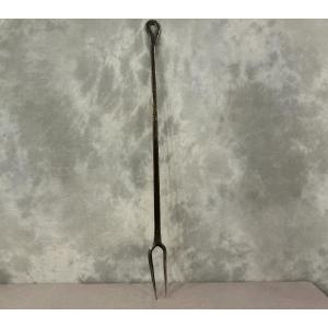 Large Wrought Iron Chimney Fork From The 18th Century