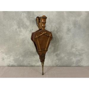 Antique 19th-century Cherry Wood Fireplace Bellows