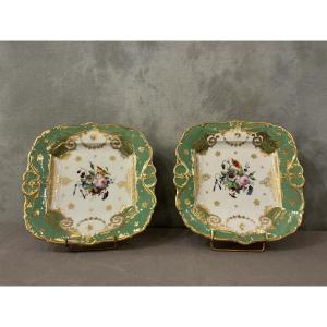 Pair Of 19th-century Porcelain Cake Plates From Vieux Paris 