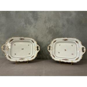 Pair Of 19th-century Porcelain Cake Plates From Old Paris 