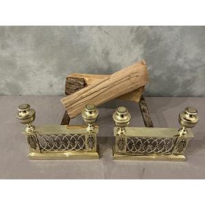 Pair Of Bronze And Brass Andirons From The Early 19th Century Directoire Period 