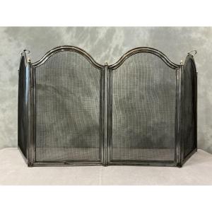 Antique Iron Fireplace Screen From The 19th Century