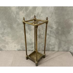Antique 19th Century Brass Square Umbrella Stand