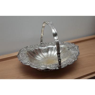 Fruit Basket Silver Metal 19th