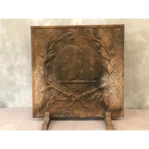Fireplace Plate Cast Iron 19th Time