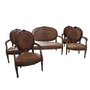 Salon Carved And Gilded Louis XVI Style Napoleon III