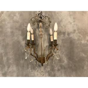 Small Crystal Chandelier 19th Time