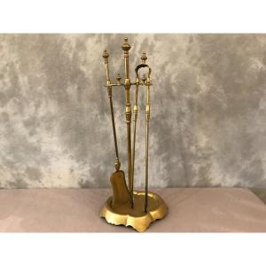 Servant Of Fireplace Brass 19th Time Restoration