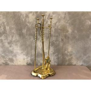 Servant Of Fireplace 19th Brass.