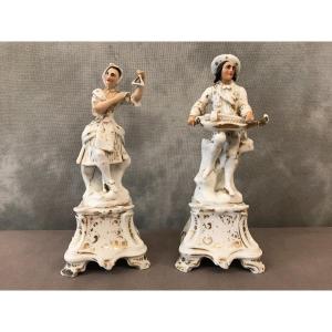 Pair Of Porcelain Vials From Old Paris 19th