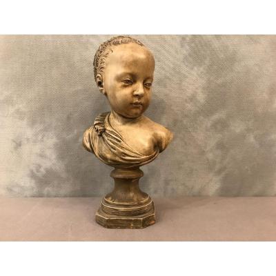 Small Child Bust In Terracotta 19th Time