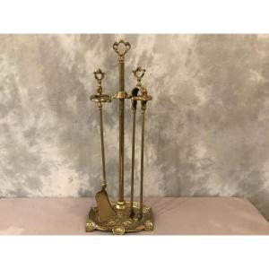 Servant Of Fireplace In Bronze And Brass 19th Time