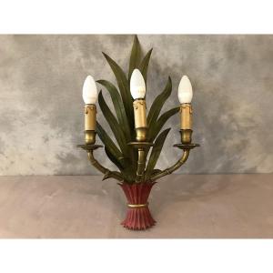 Baguès Bamboo Painted Iron Wall Lamp