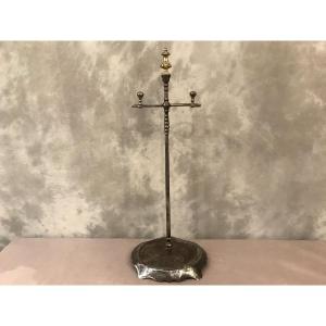 Single Fireplace Servant In Iron And Bronze From The 19th Century