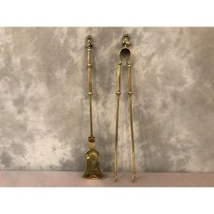 Set Of A 19th Century Shovel And A Brass Pliers