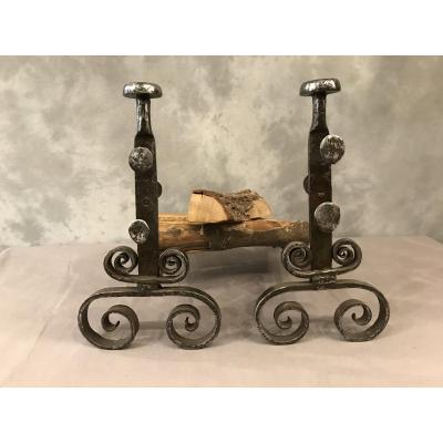 Pair Of 18th Century Iron Andirons
