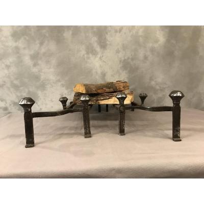 Pair Of 18th Century Wrought Iron Andirons