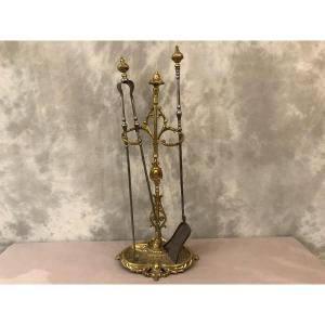 19th Century Bronze And Iron Fireplace Servant