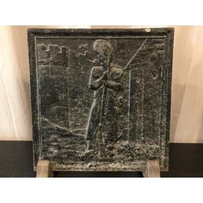 Antique 19th Century Cast Iron Fireplace Plate