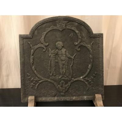 Antique 18th Century Cast Iron Fireplace Plate